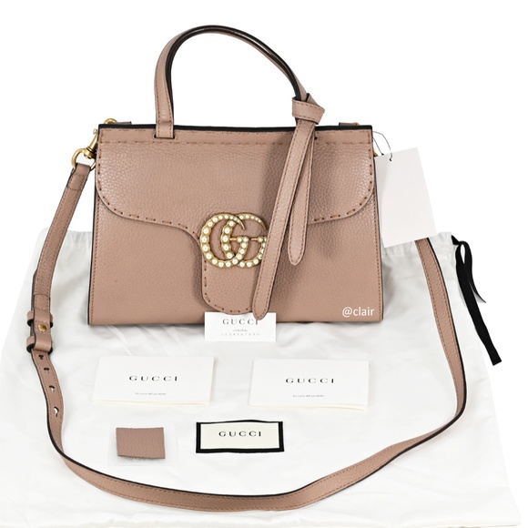 Gucci GG Marmont Mini Pearly Top-Handle Satchel - Picture 5 of 8
